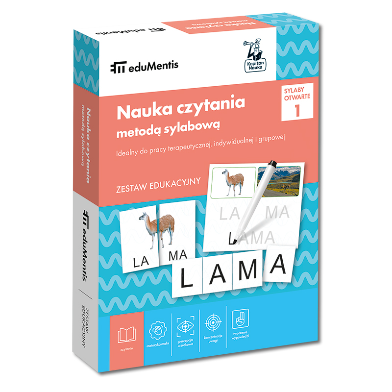 Nauka czytania metodą sylabową. Sylaby otwarte. eduMentis - karty pracy